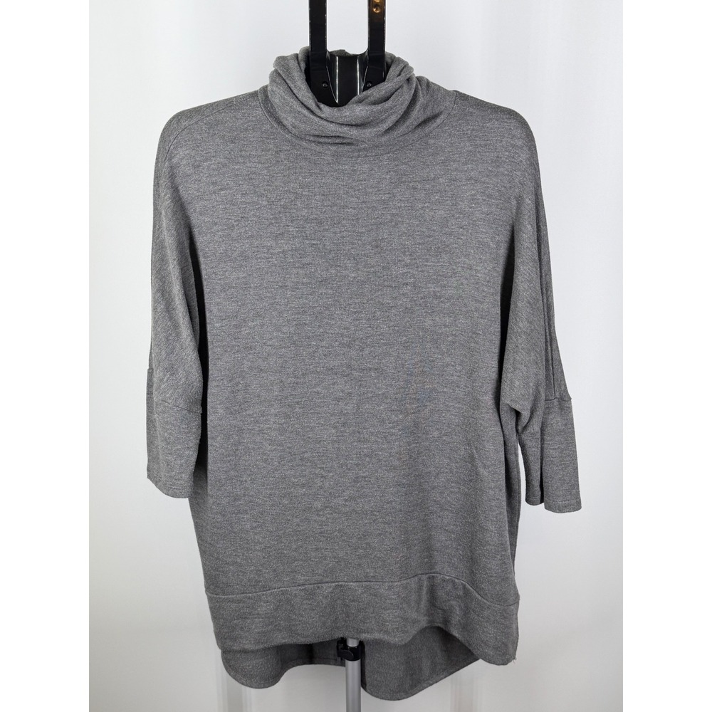 Madison & Berkeley Gray Cowl Neck Tunic Top Dolman Sleeve‎ Heathered Gray Large
